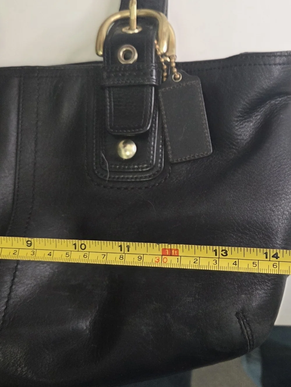 Y2K Coach Soho Black Pebbled Leather Satchel Shoulder Bag F11844